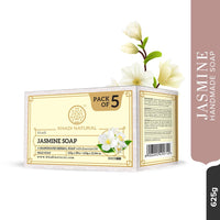 Khadi Natural Natural Jasmine Soap |Herbal Bathing Soap for Healthy Skin|Natural soap with essential oils|Stress-relieving properties| Suitable for All Skin Types | (Pack of 5) (5x125 g) (625 g)