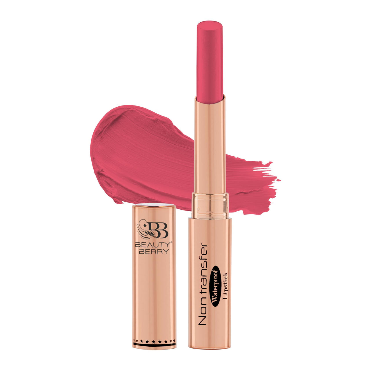 Beauty Berry Non Transfer Waterproof Lipstick, Long Lasting Smudge Proof Highly Pigmented Shades, (ROSE RED-15, 1)