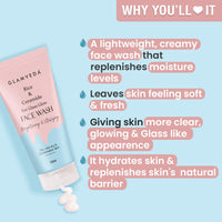 Glamveda Rice & Ceramide Korean Glass Glow Face Wash | For Dry, Sensitive & Combination skin types | Improves skin barrier | No Paraben, SLS | 100ml