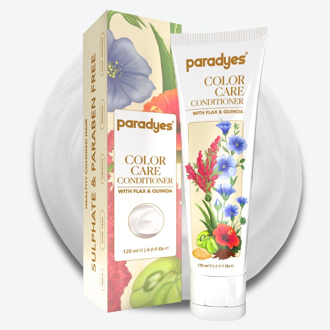 paradyes Color Care Conditioner, Enriched with Flax Protein & Quinoa, Ideal For Colored Hair, Infused with Aloe Vera, Hibiscus, and Amla For Hydration and Nourishment, 120ml,100 Gram