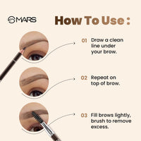 MARS Brow Pencil, Matte Liner Black, Brown