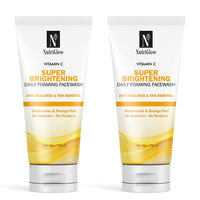 NutriGlow Vitamin C Daily Foaming Face Wash with Orange Peel, Oil Control, Sulphate Free, For glowing All Skin Types For Men And Women (100 ml) Pack of 2