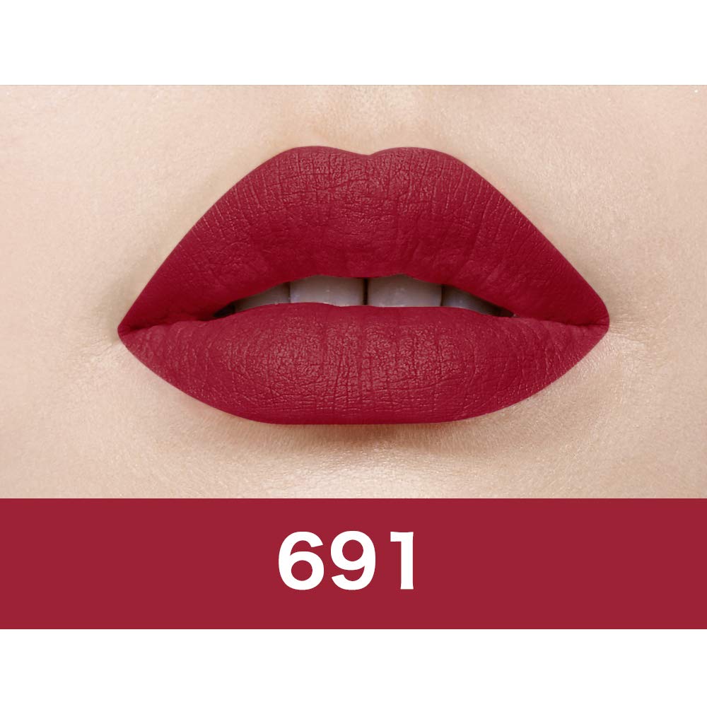 Maybelline New York Color Sensational Creamy Matte Lipstick, 691 Rich Ruby, 3.9g and Maybelline New York Hypercurl Mascara Waterproof, Black, 9.2ml