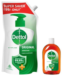 Dettol Antiseptic Liquid for First Aid, Surface Disinfection and Personal Hygiene, 250ml & Dettol Liquid Handwash Refill - 675ml | Germ Defence Formula | 10x Better Germ Protection