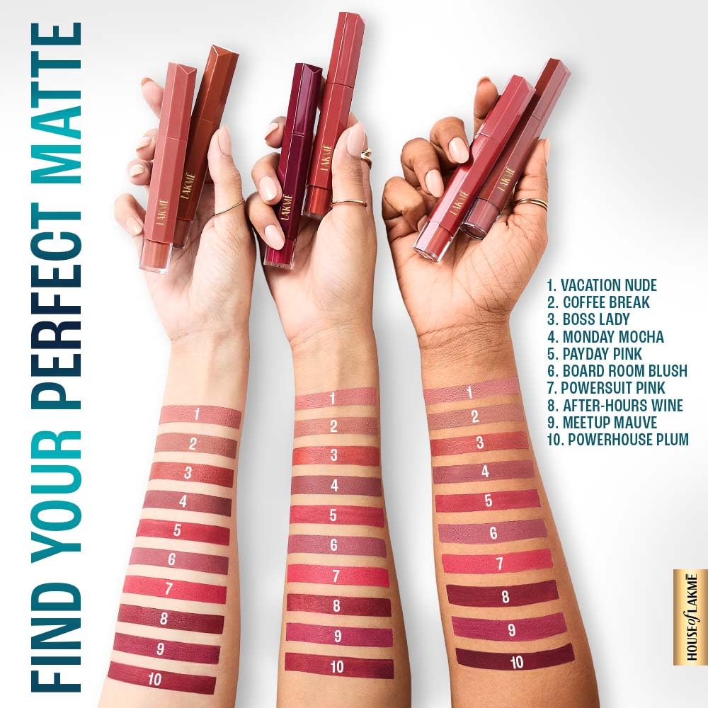 Lakmé 9to5 Liquid Lipstick, Hya Matte, with Hyaluronic Acid for hydrated lips, Afterhours Wine 3.6gm