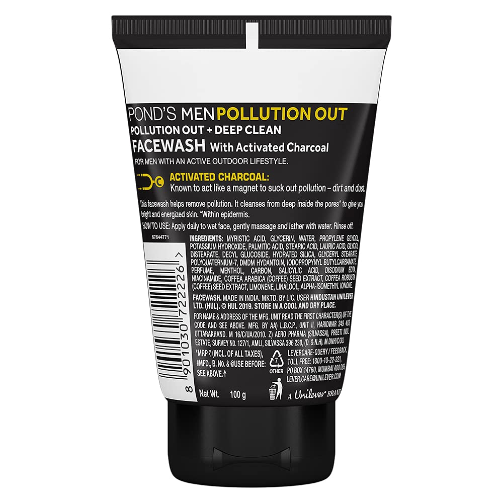 POND's Bright Beauty Spot-less Glow Face Wash, 100g & Pond's Men Pollution Out Activated Charcoal Deep Clean Facewash, 100 G