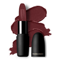 Faces Canada Weightless Matte Lipstick, Enriched with Jojoba and Almond Oil, Highly pigmented, Smooth One Stroke weightless color, Keeps lips Moisturized, Wine Lip Color, Wine Rouge 3 , 4gm