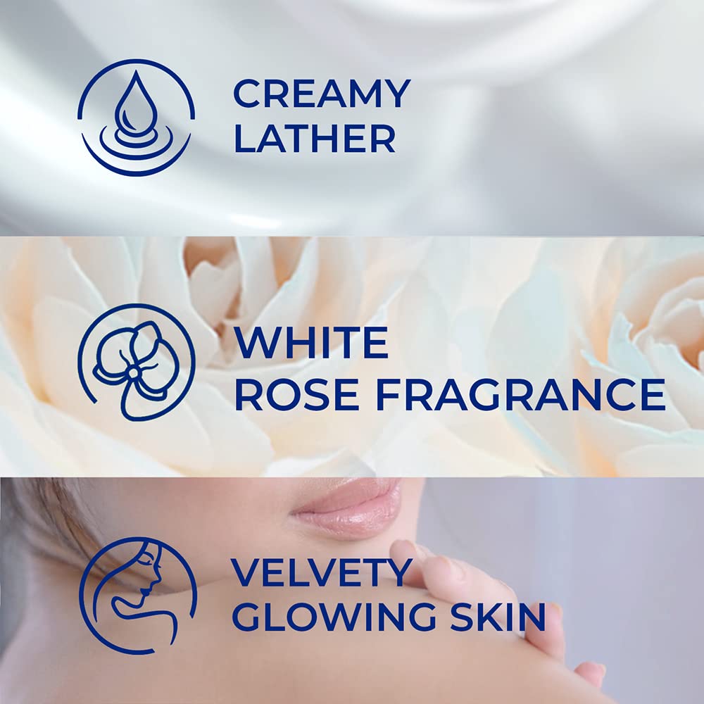 LUX International Creamy Perfection Plus Soap 500 g (4 x 125 g), For Smooth Fragrant Skin with White Rose And Swiss Moisturizer bathing Soap | For Glowing Skin |