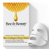 Bee & Beauty Bio Collagen Overnight Mask Pack of 4 | Korean Face Mask For Glass Skin | Sheet Mask For Deep Hydration, Pore minizmizing With Goodness Of Honey