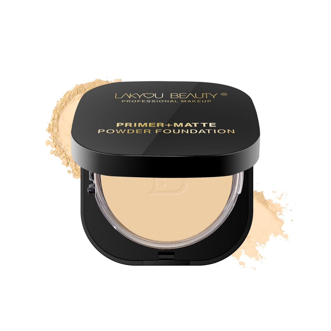 Lakyou Beauty Primer + Matte Compact Powder Foundation 15g, Shade-02 (Soft Ivory) | All-in-One Primer & Foundation | Lightweight Matte Finish | Long-Lasting | Oil-Control