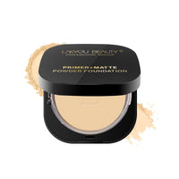Lakyou Beauty Primer + Matte Compact Powder Foundation 15g, Shade-02 (Soft Ivory) | All-in-One Primer & Foundation | Lightweight Matte Finish | Long-Lasting | Oil-Control