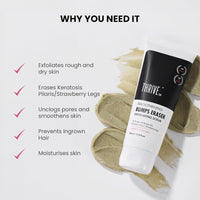 ThriveCo Smoothening Bumps Eraser Exfoliating Body Scrub For Bumpy & Dry Skin, Strawberry Legs, Keratosis Pilaris & Ingrown Hair | Glycolic Acid, Lactic Acid & Spirulina | For Men & Women | All Skin Types | 100ml