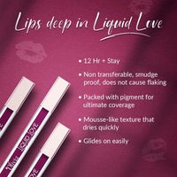 Oliva Liquid Lipstick, 12HR Long-lasting Matte Lipstick, Non Transfer, High Coverage, Water & Smudge Proof, Light Weight & Cruelty-Free - 2ml (Plum Pop 12)