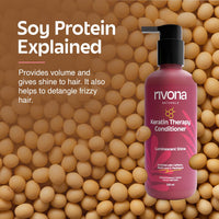 Rivona Naturals Keratin Therapy Conditioner |Nourishes & Controls Frizz with Hydrolyzed Keratin protein & Olive Oil Peg-7 Esters | Men & Women |All hair types| 250 ml