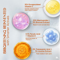 Numour Lit Happens Dual Brightening Serum 20ml| 33% Actives 15% Vitamin C+10% Niacinamide+ 2% TXA |Fades Dark Spots & Brightens|Dermat Tested, Sensitive Skin Safe| Face Serum For Men & Women