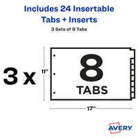 Avery Dividers for 3 Ring Binders, 8-Tab Binder Dividers, 11