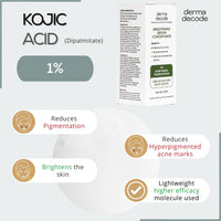 Derma Decode Azelaic Acid Brightening Serum for Glowing Skin - 10% Azelaic Acid, 1% Kojic Acid, Reduces Acne Marks, Dark Spots, Uneven Skin Tone, With Calming Aloe Vera & Cucumber, Fragrance-Free 30ml