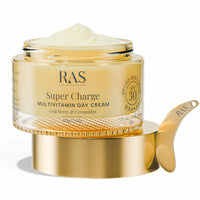 Ras Luxury Oils Super Charge Day Cream with SPF 30 PA++++ Goji Berry & Ceramides | Moisturizer for Glowing Skin with 72HR Hydration | For Skin Brightening | Normal, Oily, Dry & Combination Skin |50gm