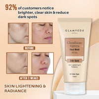 Glamveda Glutathione 24k Gold Face Wash Lightens skin tone (Pack of 2) 200 ml | Enhances Natural Radiance, Glow Booster | For All Skin Types (2)