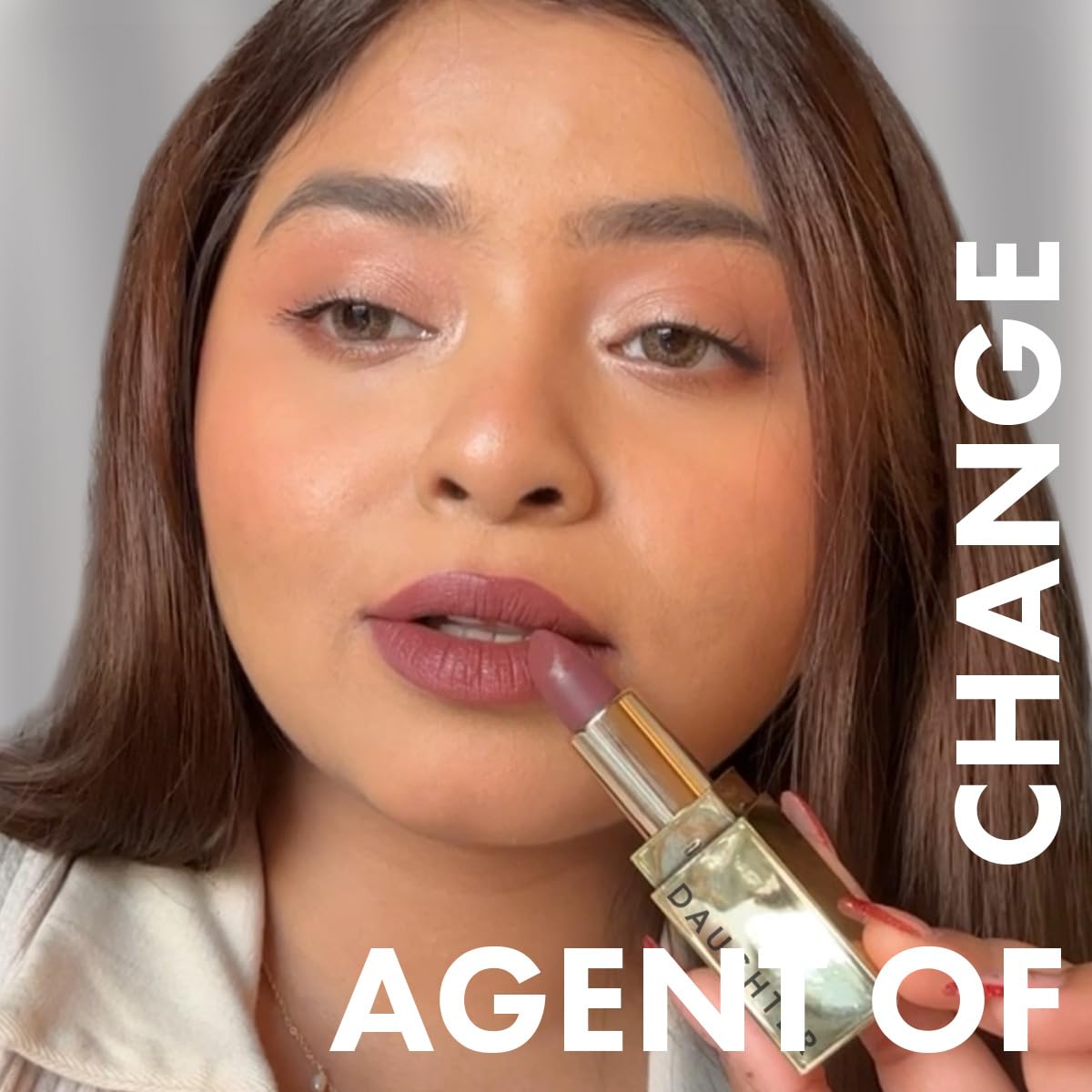 DAUGHTER EARTH - Agent of Change-Lipstick | Vegan Plant Based Highly Pigmented Natural Lightweight Non Drying Lip Color | Long Lasting Phytonutrient Lipstick With Vit E & Bakuchiol | UV Protection | 4g
