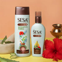 SESA Ayurvedic Strong Roots Hair Shampoo And Conditioner 200 ml Paraben & Sulphate Free Strengthening Roots Nourishes Scalp For Men & Women