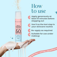 Glamveda Rice & Ceramide Dewy Sunscreen SPF 50 PA+++ | Transparent, Ultra lightweight gel cream | No White Cast, Water & Sweat Proof | For Dry & Sensitive Skin Types 50 ml