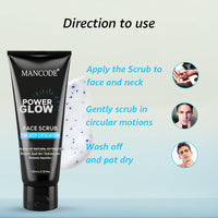 Mancode Power Glow Face Scrub for Men | Deep Exfoliation, Brightening & Hydrating | Removes Dead Skin & Impurities | Natural Ingredients with Saffron, Turmeric & Almond Oil | 100g