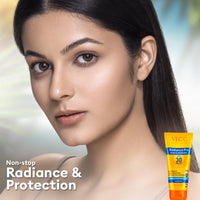 VLCC Radiance Pro SPF 30 PA+++ Sun Screen Gel - 50g | UVA & UVB Protection | Non-Greasy Sunscreen for Anti-Pigmentation | Helps Smoothen and Brighten Skin | Sun Protection Filters.