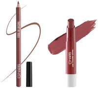 MARS Matte Super Stay Lipstick |(2.6 gm) (02-TREASURE) Matte Lip Liner | One Swipe Smooth Application | Long Lasting Lip Pencil (1.4gm) (11-SPICED CRANBERRY)