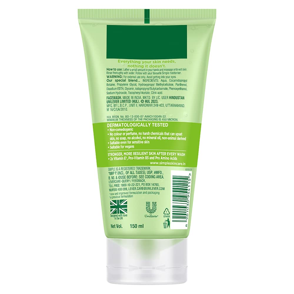 Simple Daily Skin Detox Purifying Gel Facial Wash, 150 ml & Simple Kind To Skin Refreshing Facial Wash 150 Ml