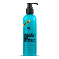 Botanic Hearth Jojoba & Hyaluronic Acid Shampoo with 100% Pure Jojoba Oil & Aloe Extracts | Hydrates Hair & Adds Shine | For Dry & Dehydrated Hair | Shampoo for Women and Men | Sulphate & Paraben Free | 200 ml