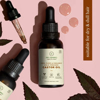 Juicy Chemistry Castor Oil, 30 ml | 100% Pure, Virgin, Cold Pressed & Certified Organic Carrier Oil | Boost Hair Growth for Thicker, Fuller & Stronger Hair | 100% Natural for Eyebrows & Eyelash Growth