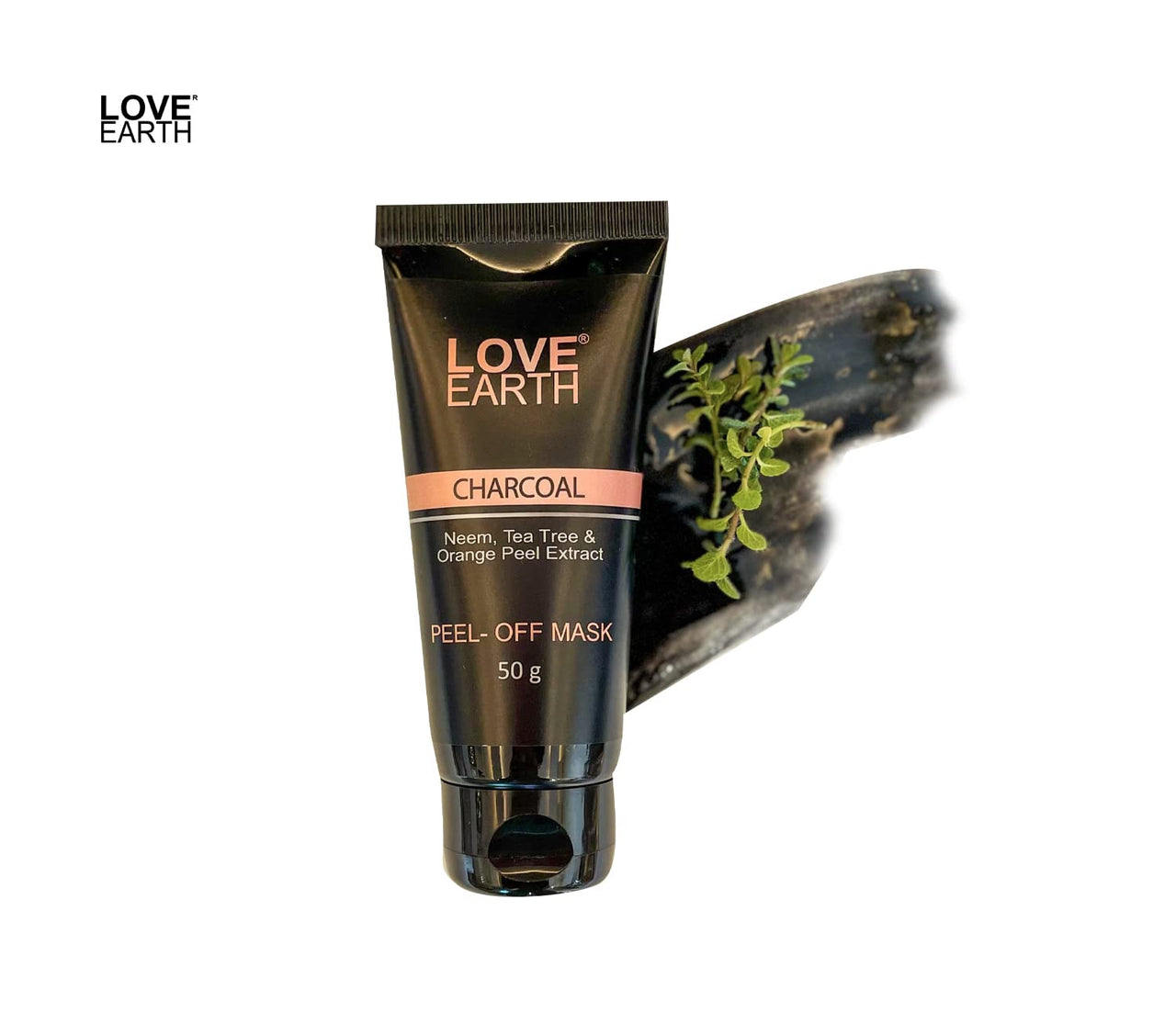 Love Earth Charcoal Peel Off Mask with Activated Charcoal and Neem Extracts For Acne, Pimples & Whiteheads removal 50g