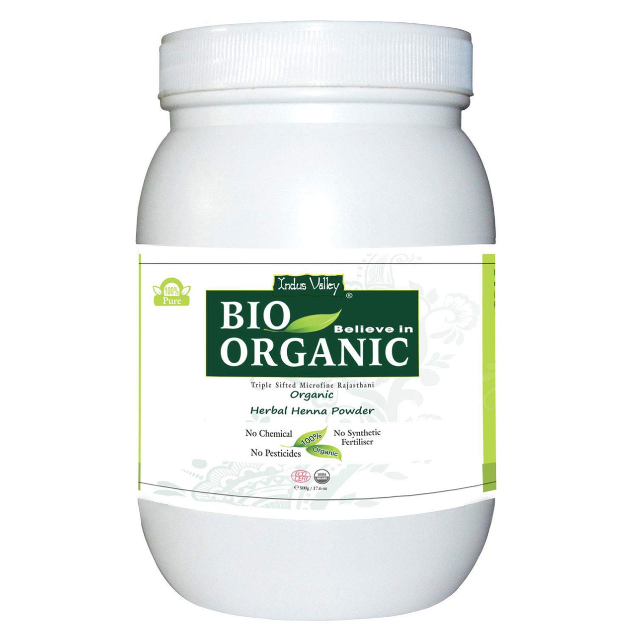 INDUS VALLEY Bio Organic Herbal Henna Powder (Jumbo Pack 500gm)