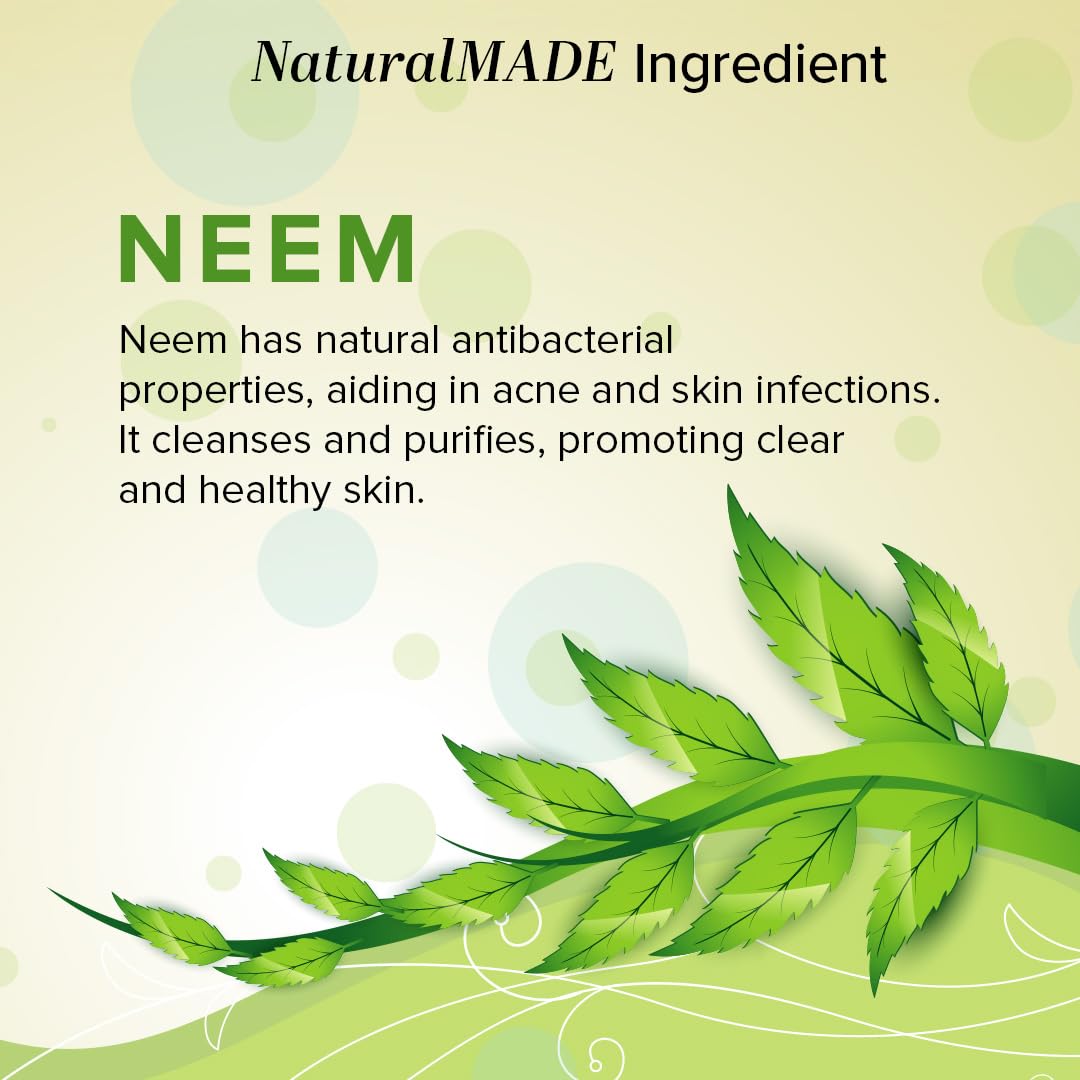 Khadi Natural Pure Neem Soap | Herbal Bathing Soap for Acne | Natural Soap with Essential Oils | Anti-Bacterial Soap | Suitable for All Skin Types, Pack of 3 | (125gm *3) (375gm)