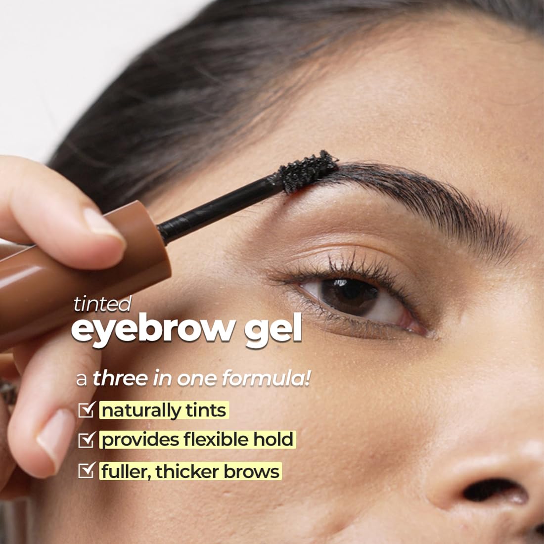 Ruby's Organics Dark Brown Tinted Eyebrow Gel with Castor Oil - Waterproof & Smudgeproof, Lifts, Shapes and Thickens Scanty Brows, Promotes Hair Growth, Natural & Non-Toxic Face Makeup for Women - 6ml