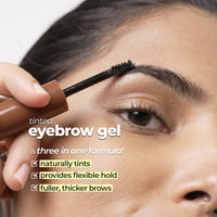 Ruby's Organics Dark Brown Tinted Eyebrow Gel with Castor Oil - Waterproof & Smudgeproof, Lifts, Shapes and Thickens Scanty Brows, Promotes Hair Growth, Natural & Non-Toxic Face Makeup for Women - 6ml