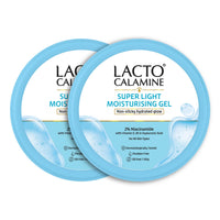 Lacto Calamine Super Light Moisturizer for Face | 150g x 2 | Moisturiser for Oily Skin with Niacinamide, Hyaluronic Acid | Face Moisturizer with 300% Instant Hydration, 90% Stronger Moisture Barrier