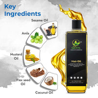 Nefol Hair Oil with Sesame, Amla, Flaxseed, Coconut, Mustard & Argan Oils - Prevents Dandruff, Strengthens Hair, Promotes Growth (For Women & Men) - 200ml