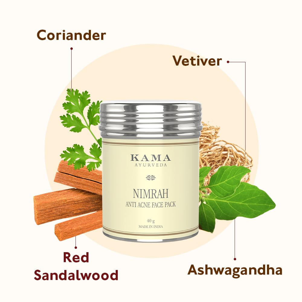 Kama Ayurveda Nimrah Anti Acne Face Pack with Sandalwood and Liquorice, 40G