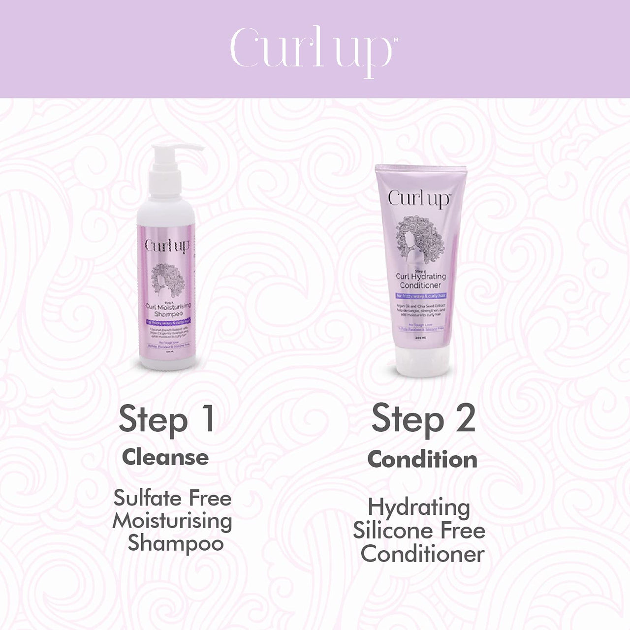 Curl Up Hair Wash Combo with Curly Hair Shampoo And Conditioner - For Dry Frizzy, Wavy & Curly Hair - Sulphate Paraben And Silicone Free (Combo of 2)-400ml