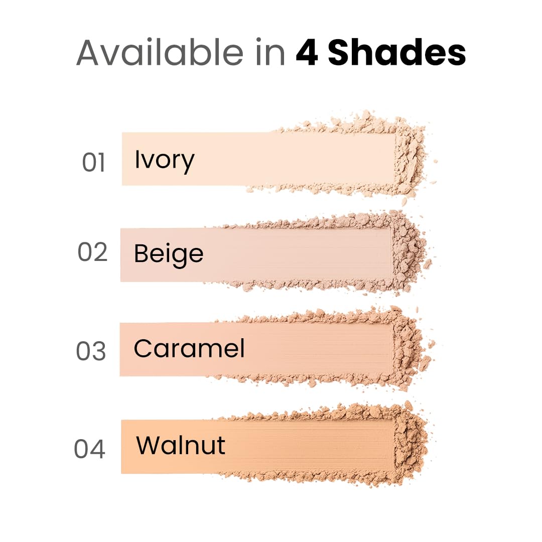 FLiCKA Tomato Compact Powder For Oil-Free, Matte Finish, Lightweight, Lasts up-to 8hrs | Enriched with SPF, Suitable For All Skin Types| 03 Caramel, 9g