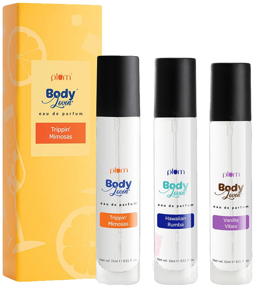 Plum Bodylovin' Bestsellin' Eau De Parfum Trio Spray For Unisex, 15Ml Ultra-Luxe Perfumes, Long-Lasting Fragrances - Vanilla, Fruity