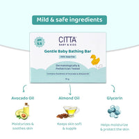 CITTA Gentle Baby Bathing Bar for Sensitive Skin | Newborn & Kids | Cleansing & Moisturizing | 100% Soap Free, Tear-Free,75 gm