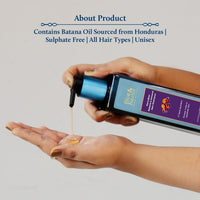Blue Nectar Batana Hair Shampoo for Fuller & Stronger Hair | Organic Shampoo for Dry, Frizzy, Curly, and Wavy Hair | Redensyl Alternate | Shampoo for Women & Men (17 Herbs, 200ml)