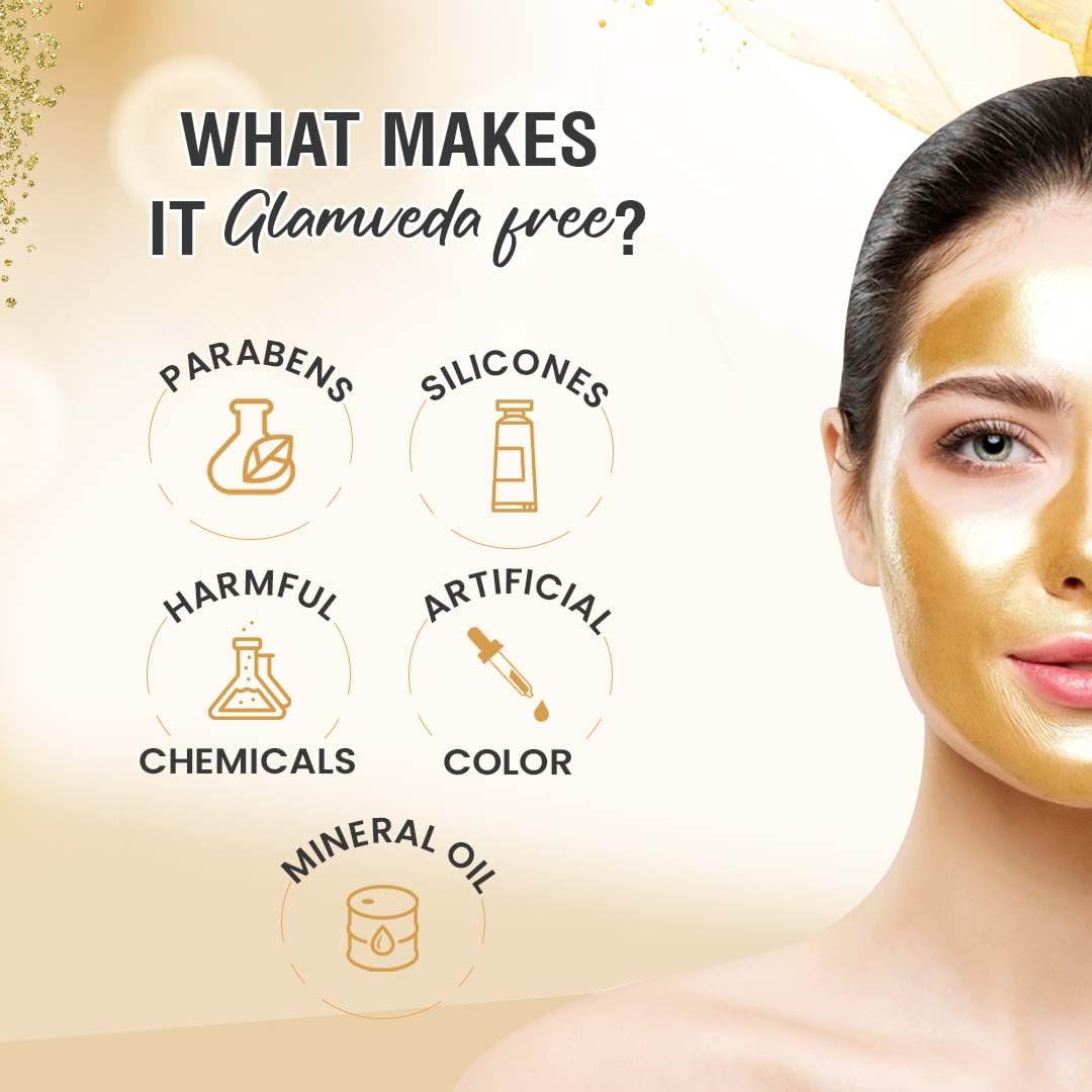 Glamveda Pure Glow Gold Peel Off Mask Enriched With Orange Peel | Anti-ageing & Deep Pore Cleansing | All Skin Types | 60g Pack of 1