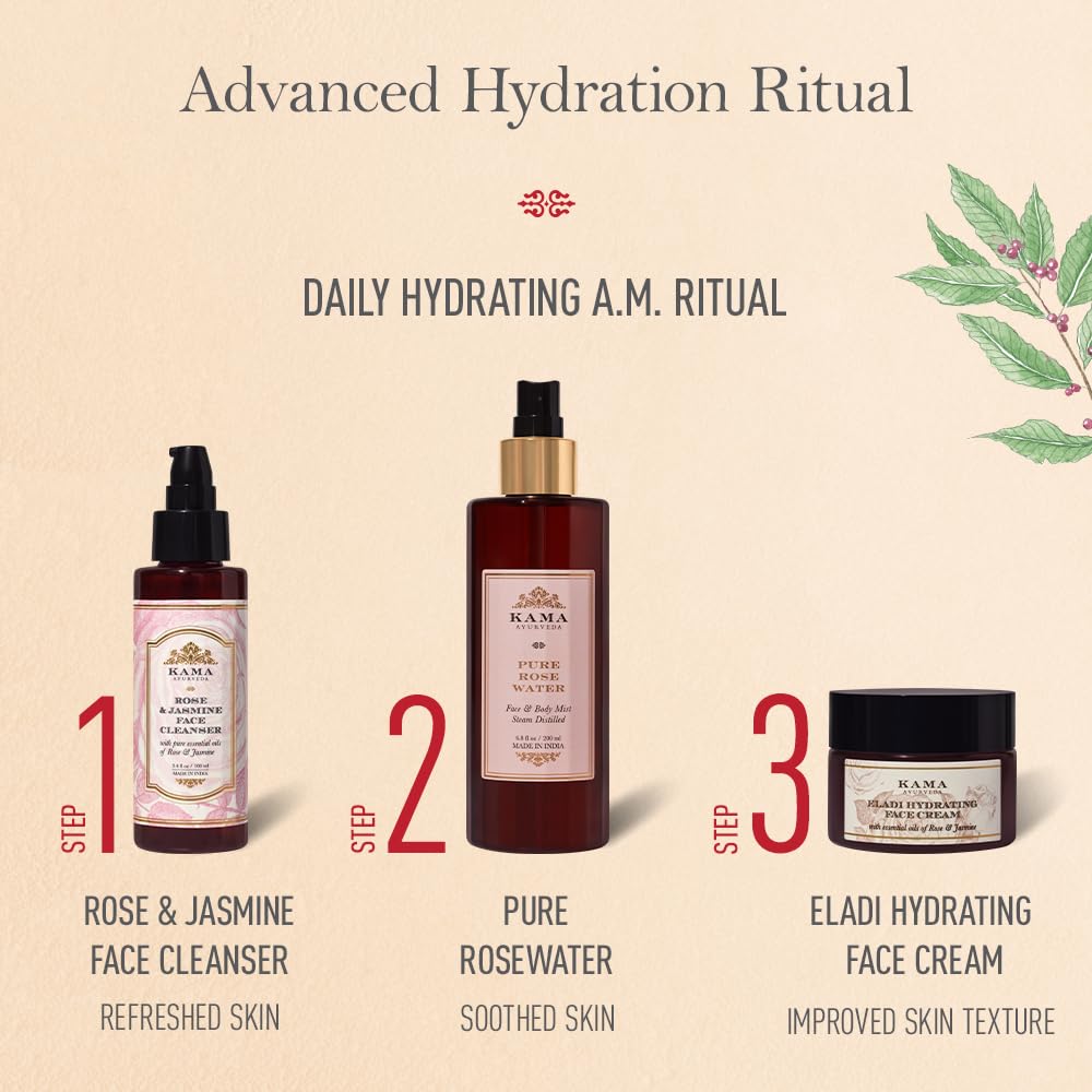 Kama Ayurveda Rose and Jasmine Face Cleanser with the Pure Essential Oils of Rose and Jasmine, 100ml