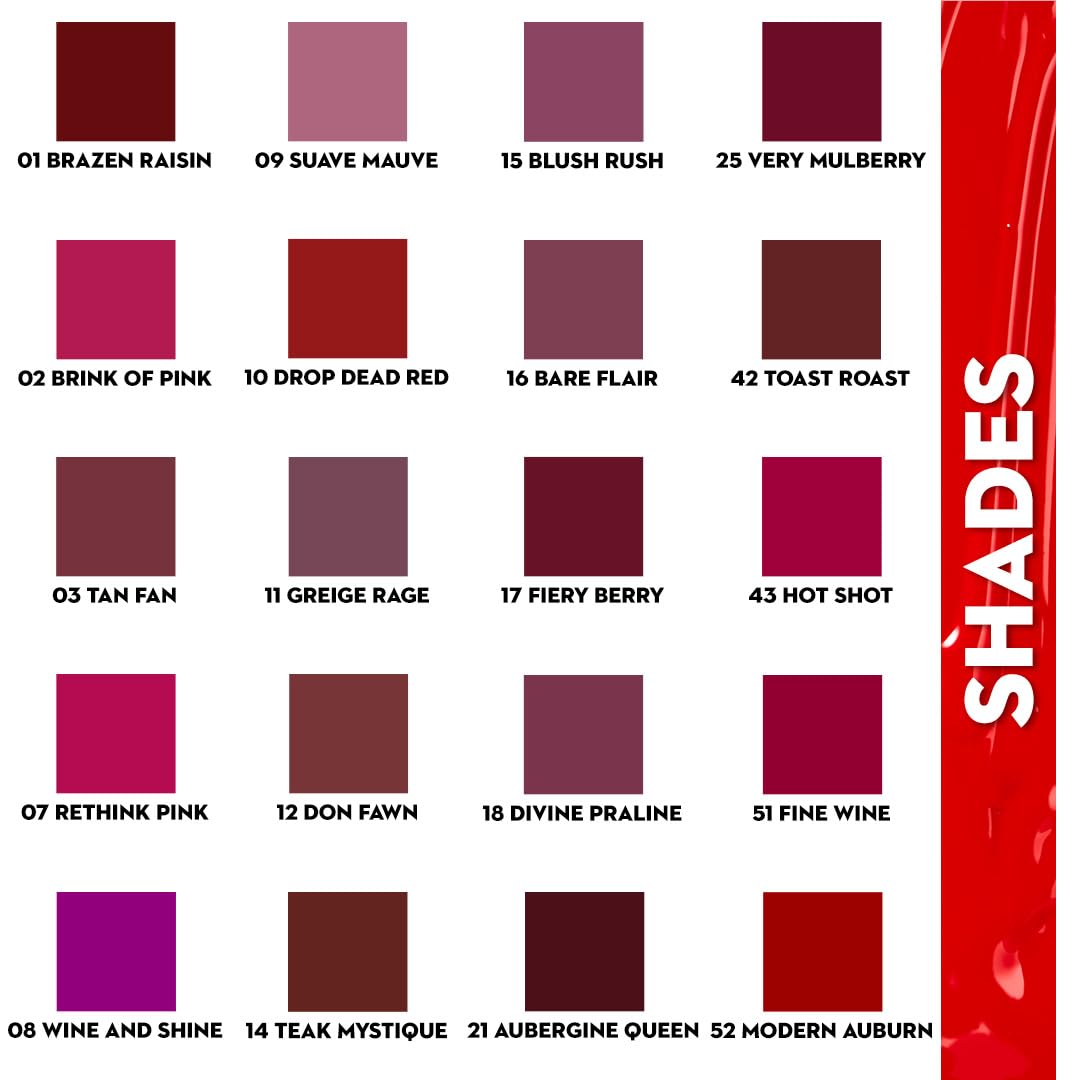 SUGAR Cosmetics Smudge Me Not Liquid Lipsticks for Women | Transferproof & Waterproof | Lasts 12+ Hours | Matte Lipstick | 4.5ml - 52 Modern Auburn (Flamenco Red/Deep Red with blue undertone)