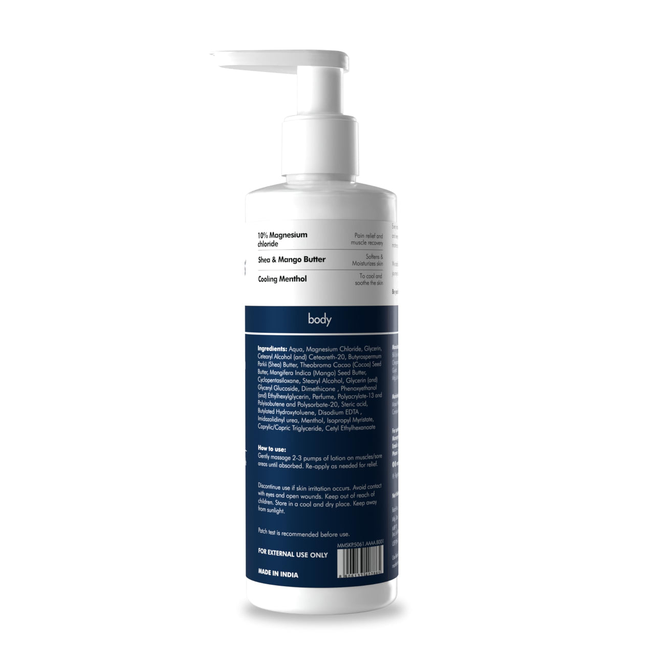 Man Matters 10% Magnesium Body Lotion for Muscle Recovery & Soreness Relief | Hydrating Formula with Lavender Oil, Shea Butter & Cocoa Butter | Fast-Absorbing, Non-Greasy | 200ml