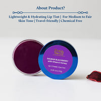 Blue Nectar Lip Tint Stain for Luscious Tinted Lips | Natural Blackberry Lip Moisturizer for Dry Skin | Organic Lip, Cheek & Eye Tint (10g)